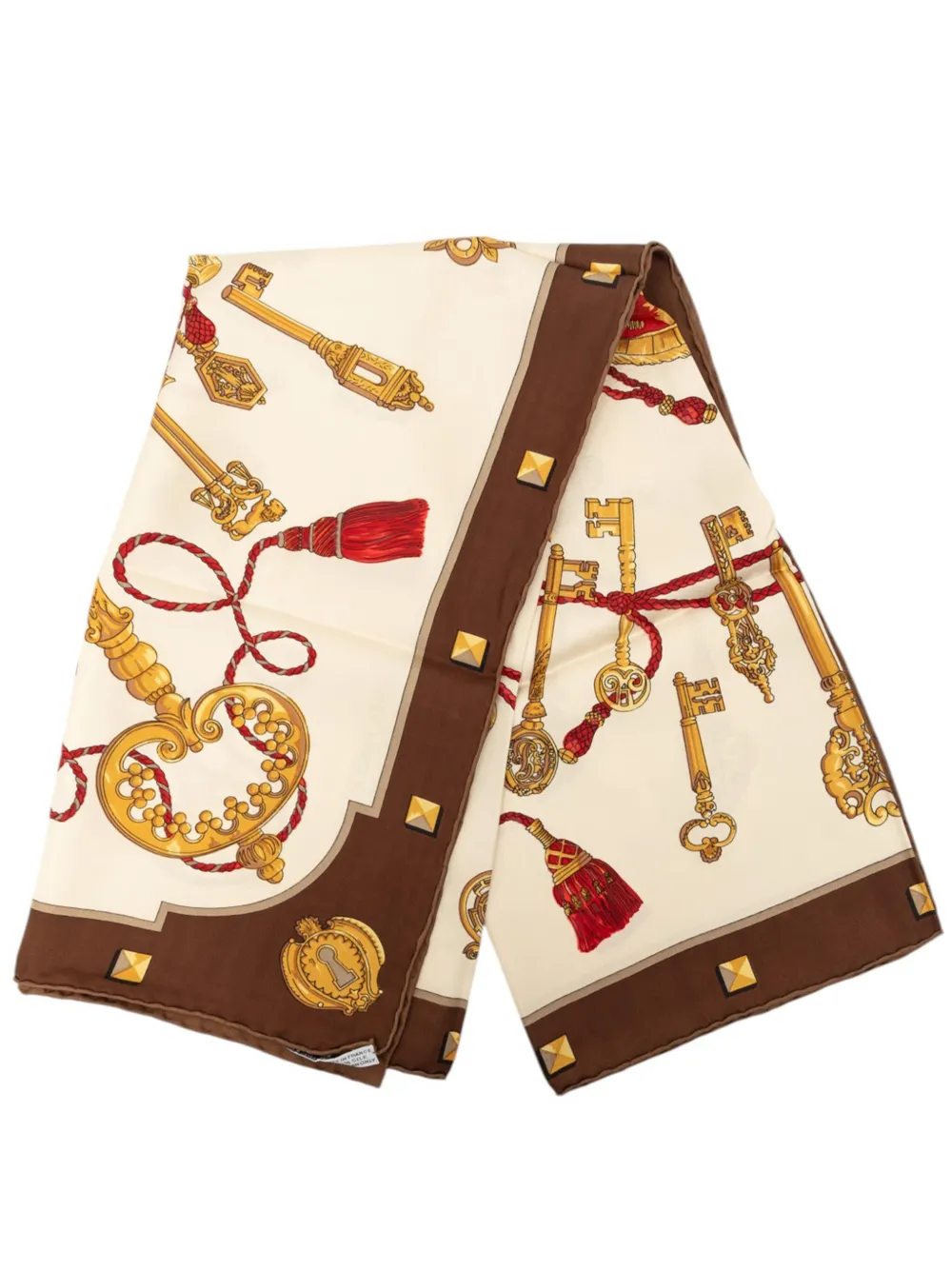 Hermès Pre-Owned 2000-2026 Les Cles Silk Scarf 90 scarves - Marrone