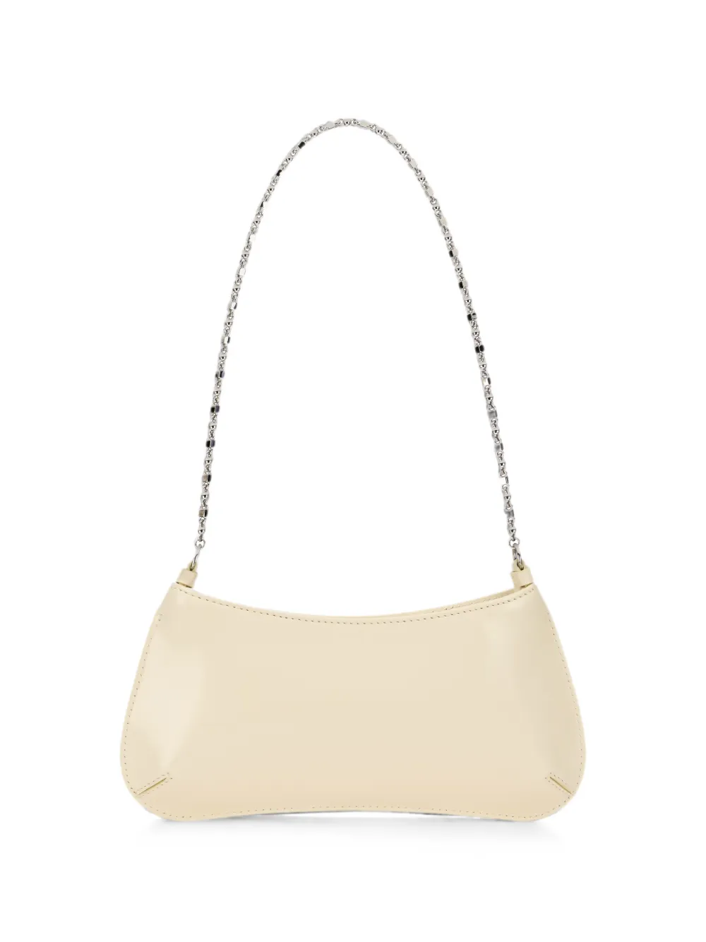 Jacquemus Bisou leren schoudertas met ketting Beige