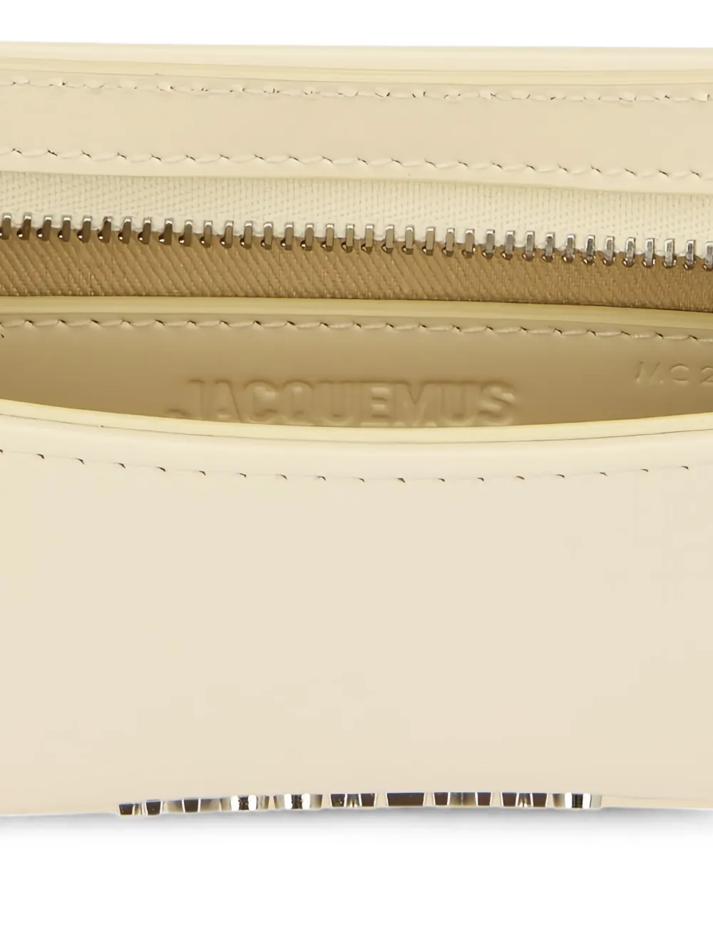 Jacquemus Bisou leren schoudertas met ketting Beige