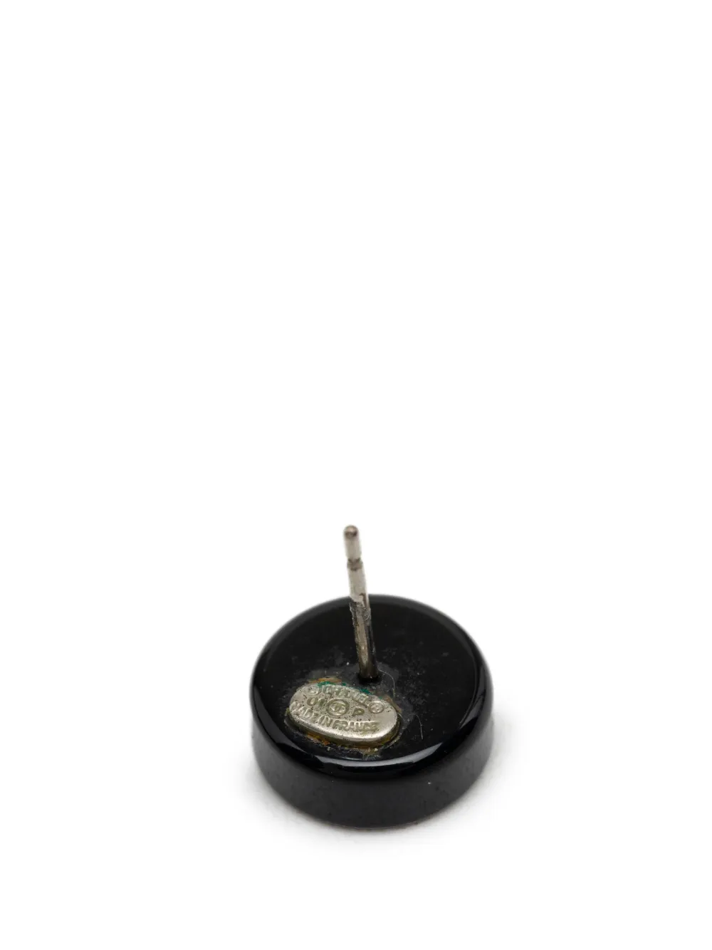CHANEL Pre-Owned 2001 CC Brass and Resin Round Push Back Earrings costume earrings - Schwarz