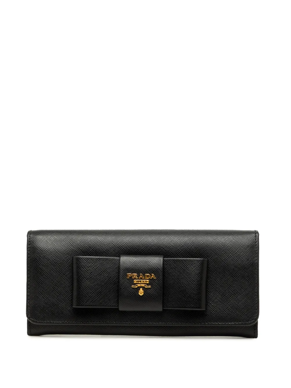 Prada Pre-Owned 2013-2026 Saffiano Lux Bow Continental Wallet long wallets - Schwarz