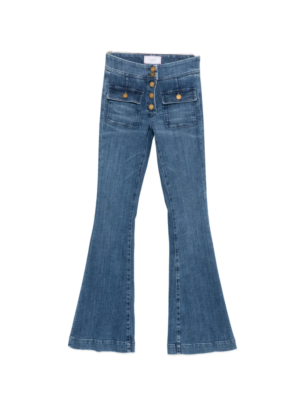 Seafarer button-fastening flared-leg jeans - Blau