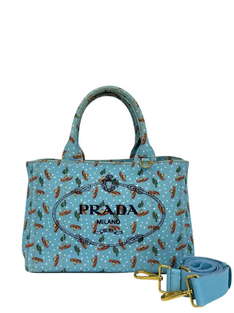 Prada Pre-Owned 2013-2026 Small Canvas Canapa Logo Sombrero Tote satchel