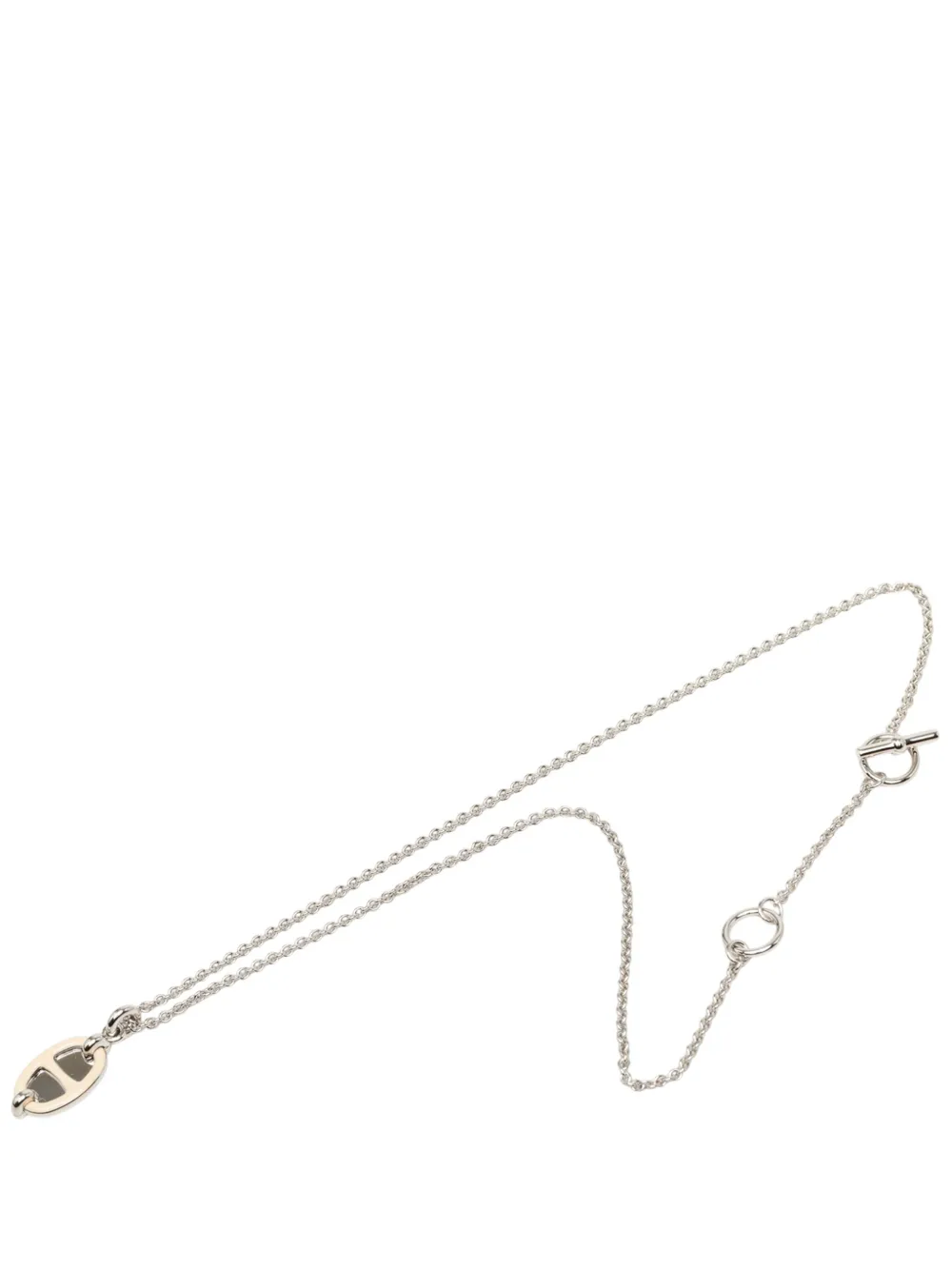 Hermès Pre-Owned 2010-2026 Palladium Plated Mini Maillon Pendant Necklace costume necklace - Argento