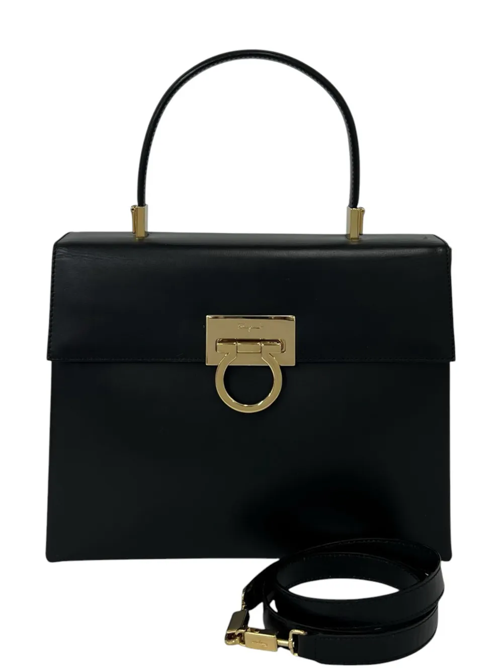 Ferragamo Pre-Owned 2010-2026 Leather Gancini satchel - Nero