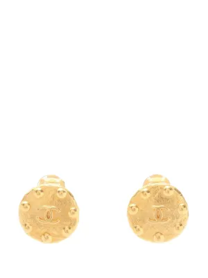 CHANEL Pre-Owned ココマーク カメリア ピアス | ゴールドトーン