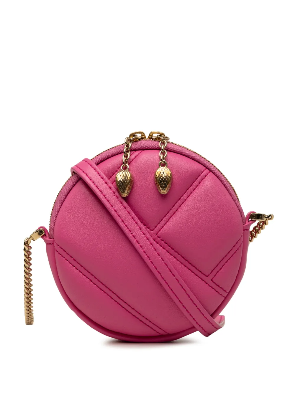 Bvlgari Pre-Owned 2010-2026 Leather Serpenti Cabochon Round crossbody bag - Rosa