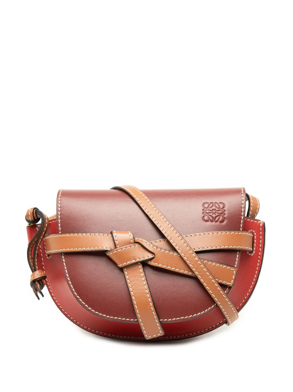 Loewe Pre-Owned 2019 Mini Tricolor Leather Gate crossbody bag - Rosso