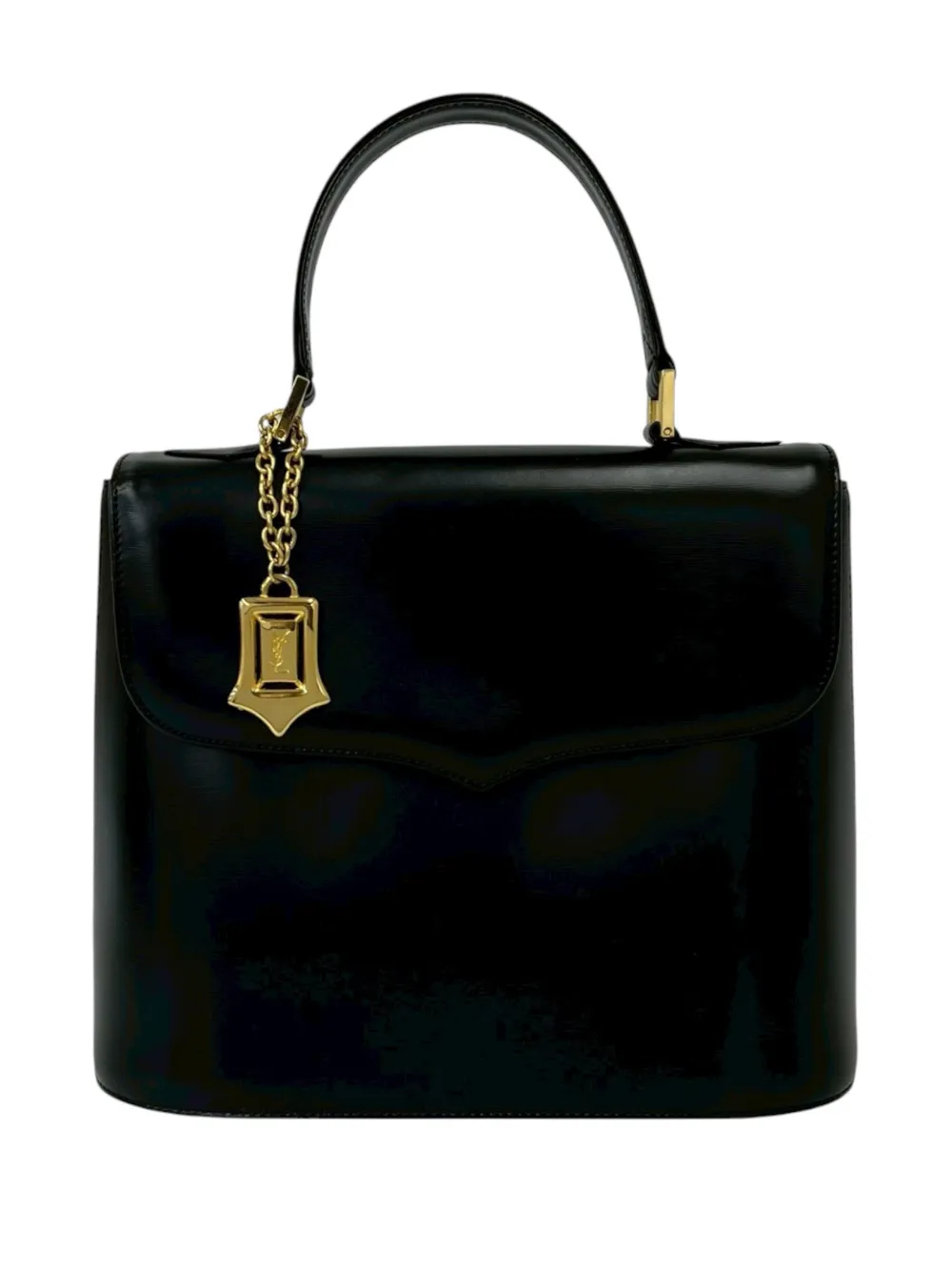 Saint Laurent Pre-Owned 20th Century Leather Logo Charm Top Handle Bag satchel - Schwarz