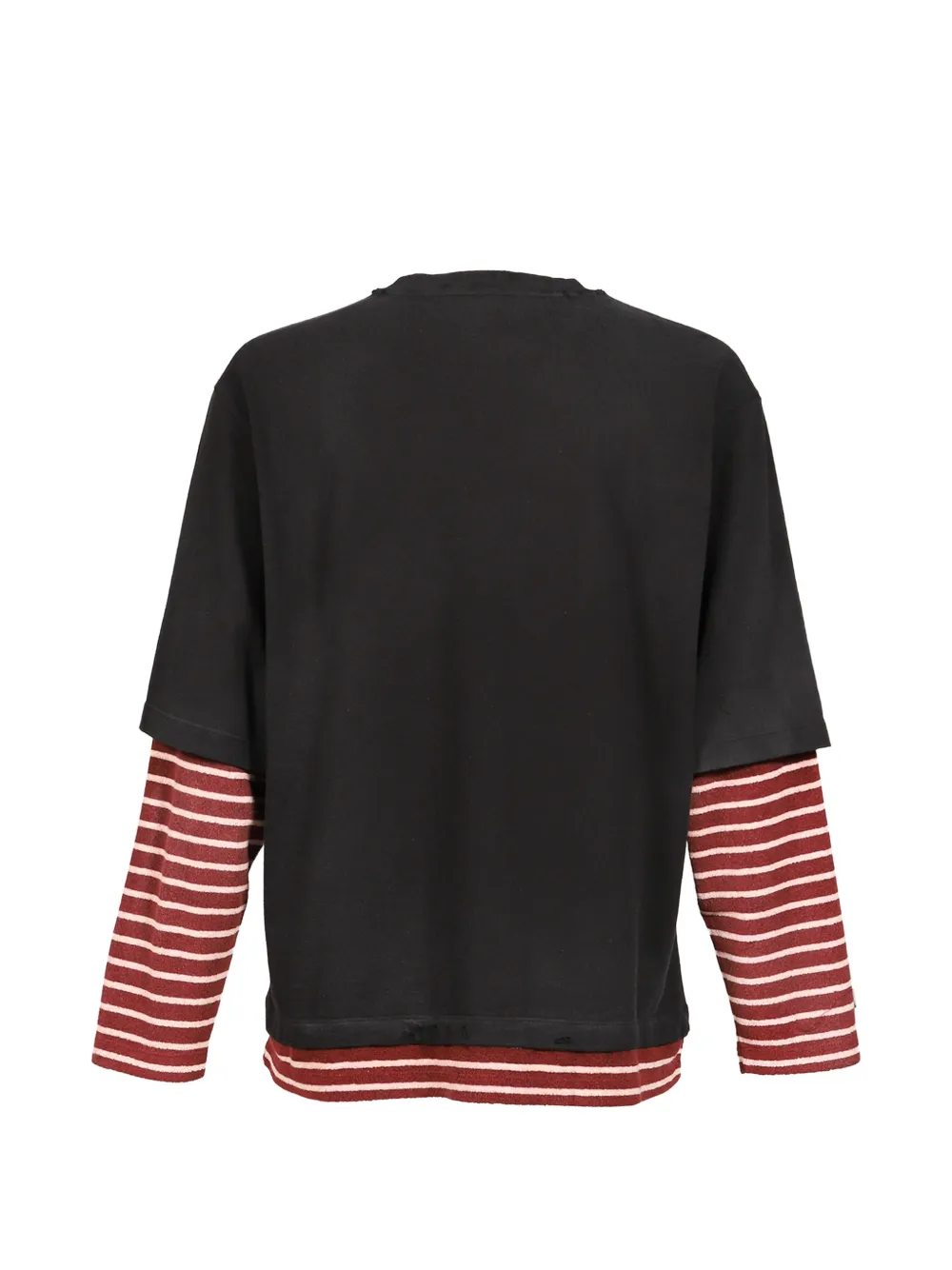 We11done Heart Teddy T-shirt met beerpatch en gelaagde mouwen Zwart