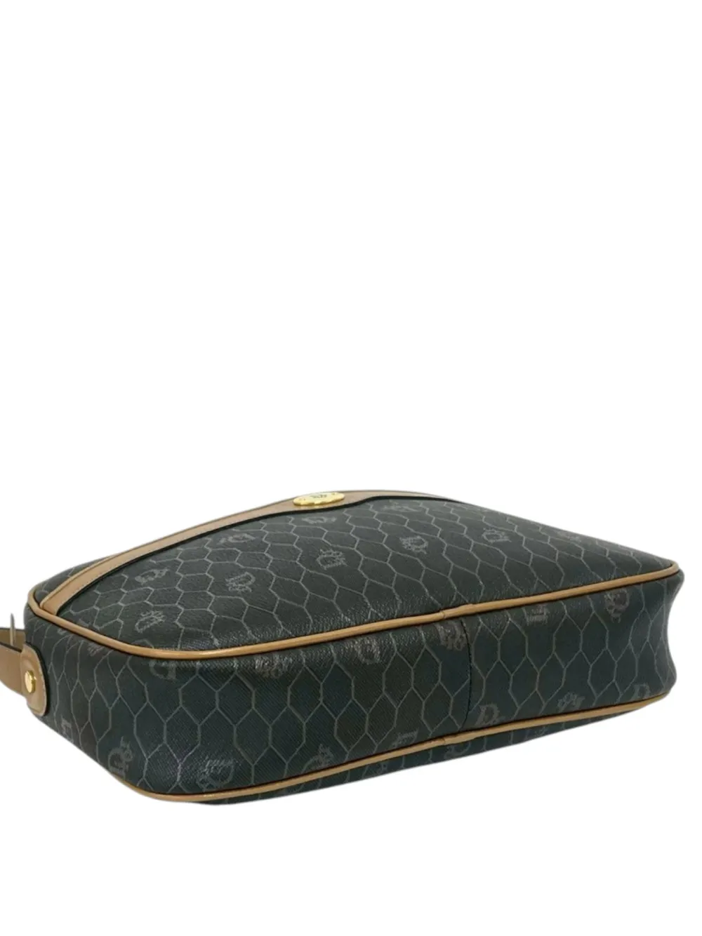 Dior Pre-owned 20th Century Honeycomb Coated Canvas Crossbody Bag in Black, view 4