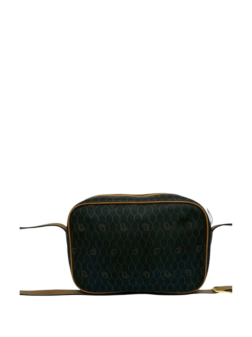 Dior Pre-owned 20th Century Honeycomb Coated Canvas Crossbody Bag in Black, view 3