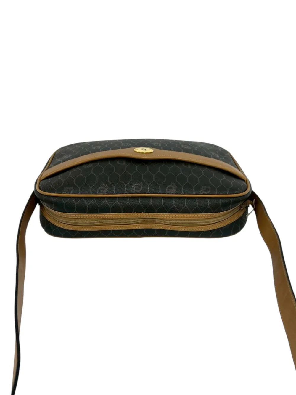 Dior Pre-owned 20th Century Honeycomb Coated Canvas Crossbody Bag in Black, view 2