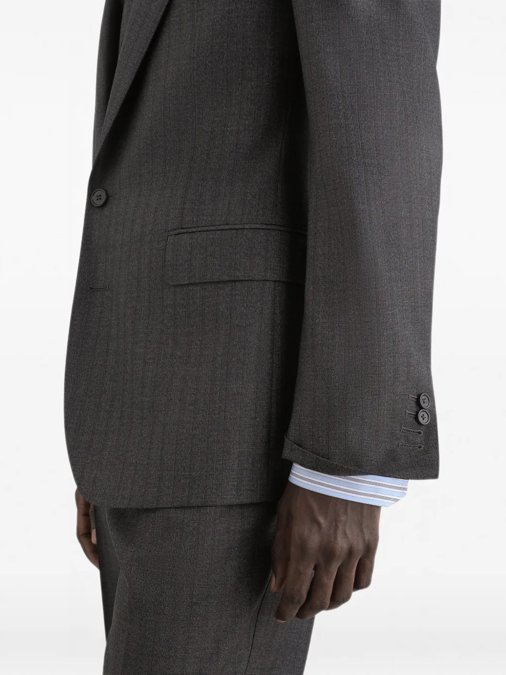 Dolce & Gabbana Blazer met krijtstreep en gekerfde revers Grijs
