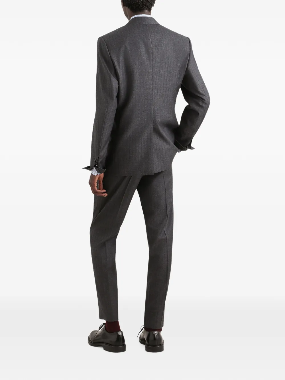 Dolce & Gabbana Blazer met krijtstreep en gekerfde revers Grijs