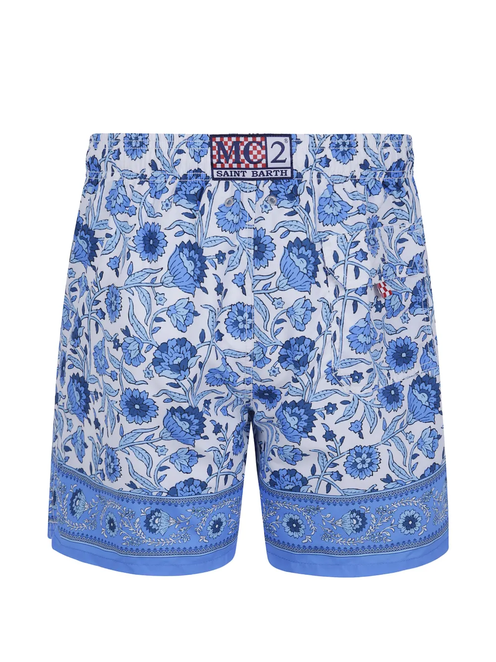 MC2 Saint Barth Gustavia zwembroek met blauwe batik bloemen-print Wit