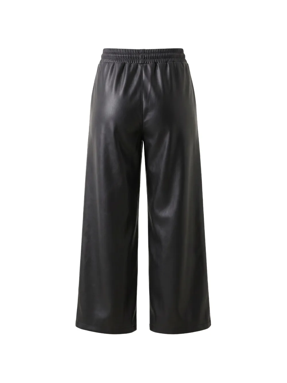 DISCLAIMER Broek van imitatieleer met trekkoord Zwart