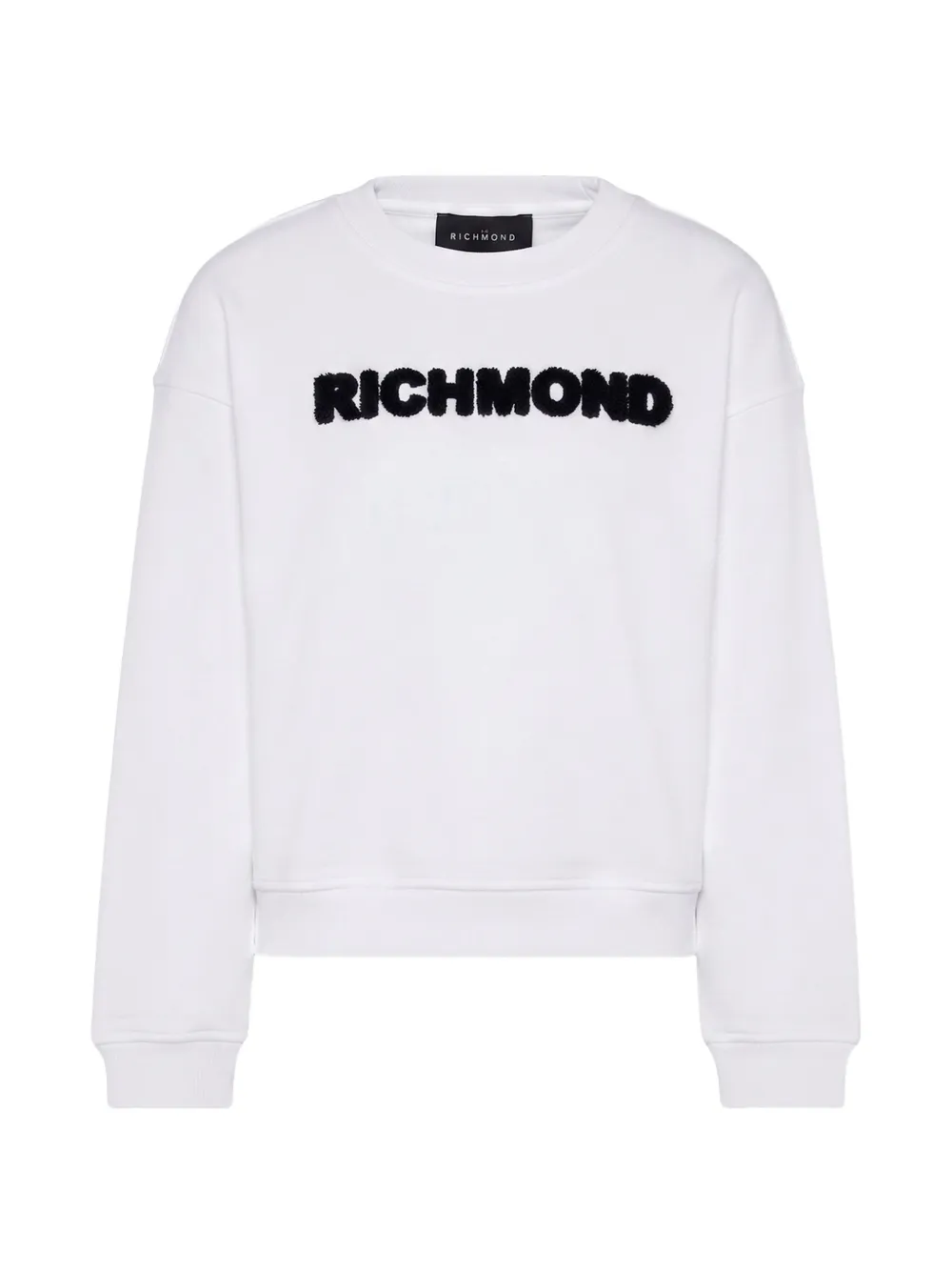 John Richmond Junior Felpa con applicazione logo - Bianco