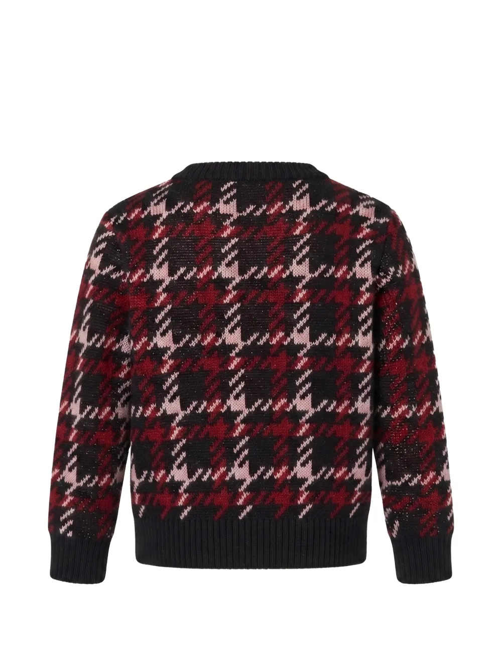 John Richmond Junior Trui met pied-de-poule print en knoopsluiting Zwart