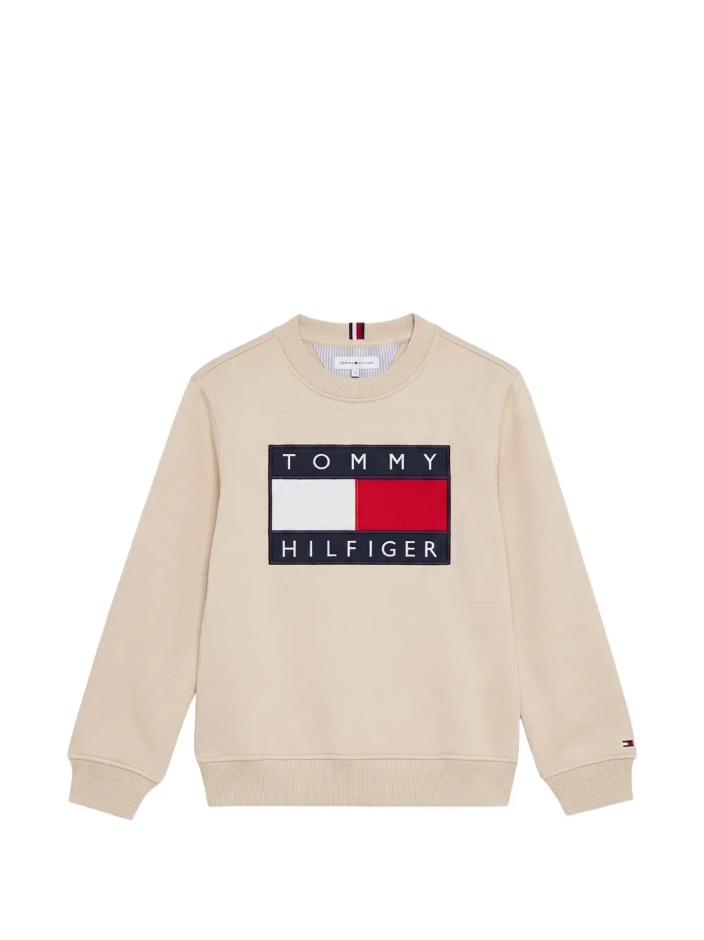 Tommy Hilfiger Junior Felpa girocollo con applicazione - Toni neutri