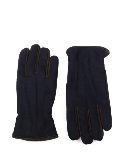 Gran Sasso panelled topstitched gloves