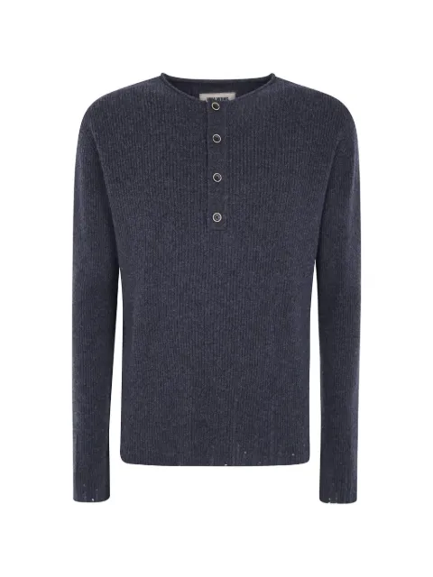 Uma Wang ribbed-knit henley polo shirt