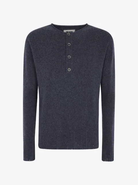 Uma Wang ribbed-knit henley polo shirt