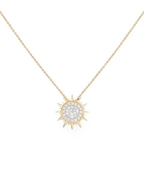 Falamank gold diamond sun pendant necklace