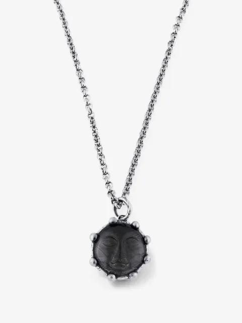 POISONED HEARTS face-pendant chain necklace