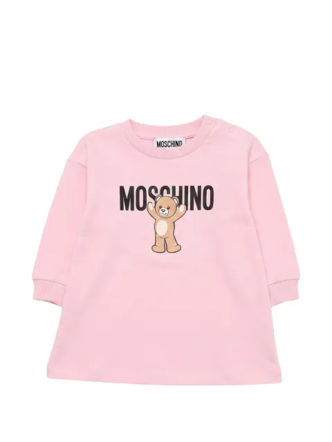 Moschino Kids vestido estilo sudadera con motivo Teddy Bear
