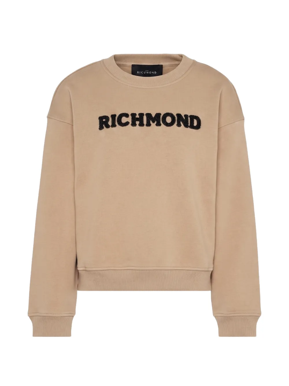 John Richmond Junior sweat à logo strassé et épaule tombantes - Tons neutres John Richmond Junior sweat à logo strassé et épaule tombantes - Tons neutres