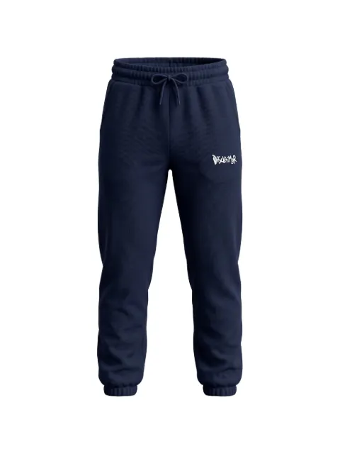 DISCLAIMER logo-print drawstring track pants