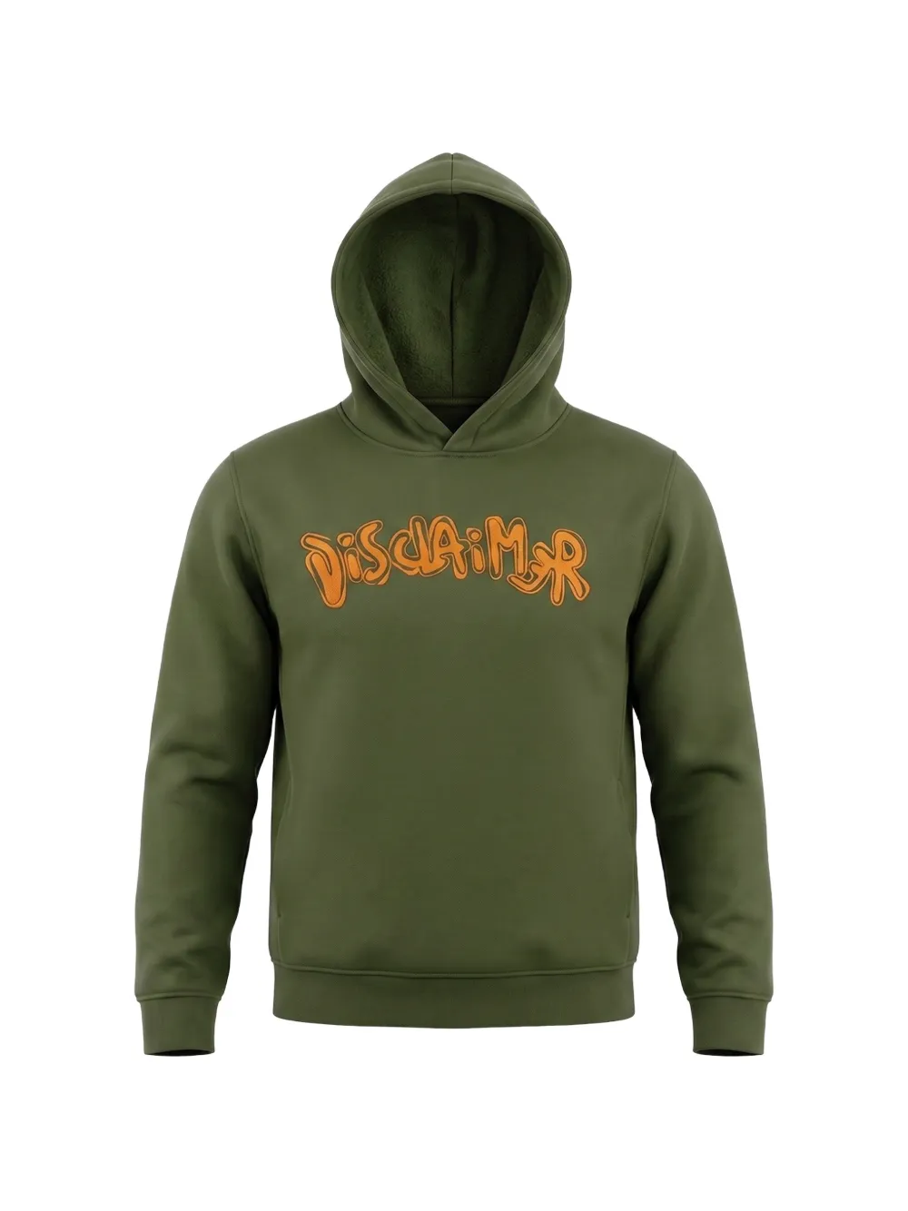 DISCLAIMER Felpa in cotone con logo e cappuccio - Verde