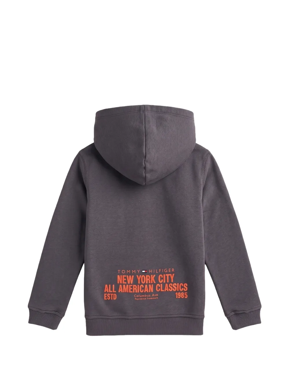 Tommy Hilfiger Junior Hoodie met logoprint en rits Grijs