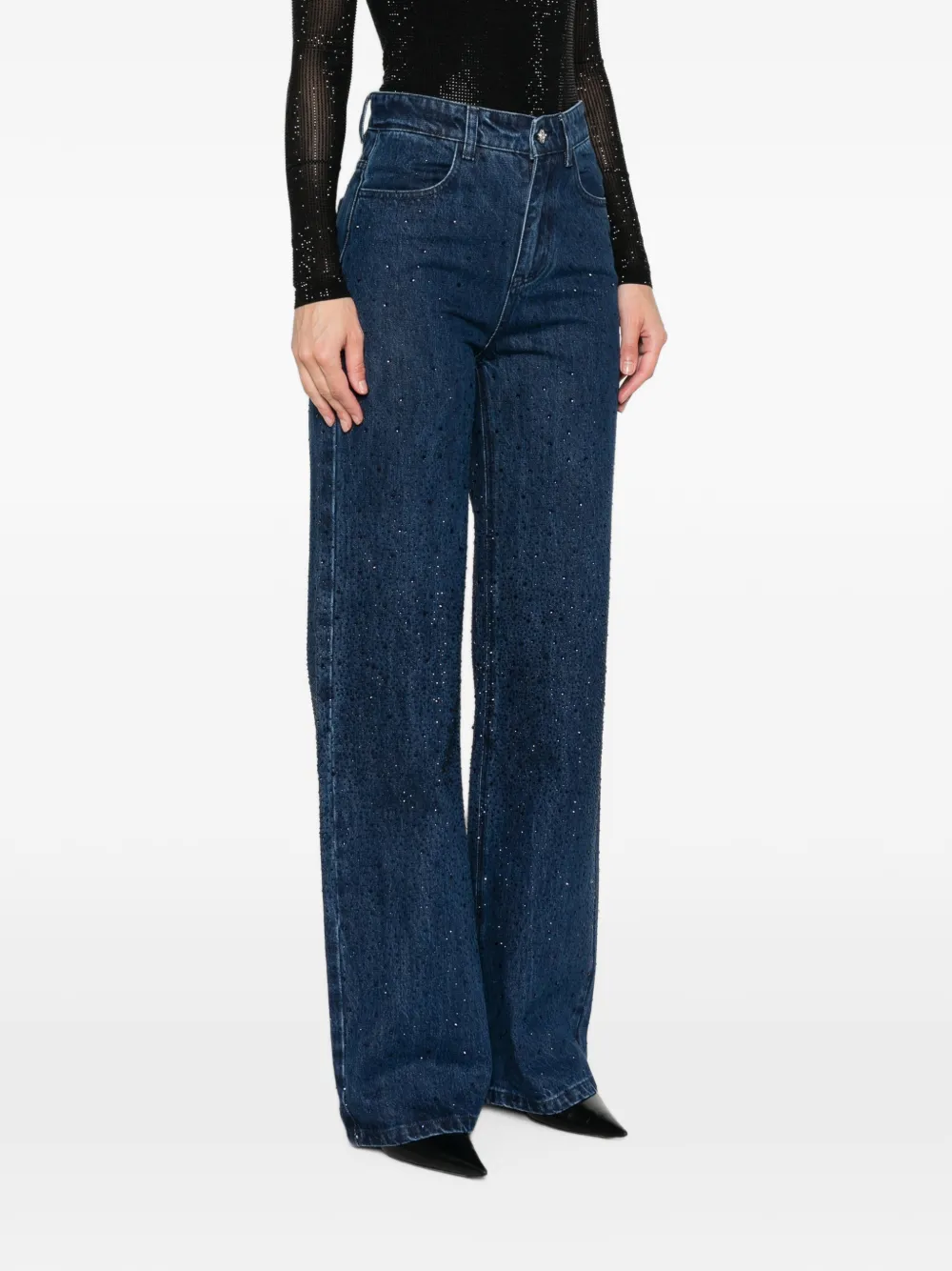 TWENTY FOURHAITCH Jeans verfraaid met kristallen Blauw