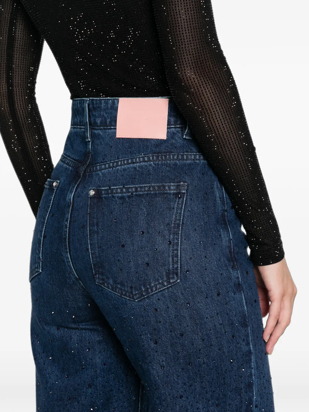 TWENTY FOURHAITCH Jeans verfraaid met kristallen Blauw