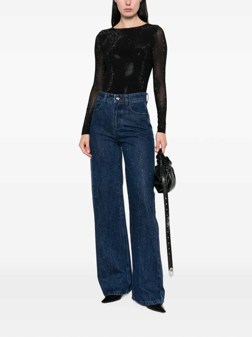 TWENTY FOURHAITCH Jeans verfraaid met kristallen Blauw