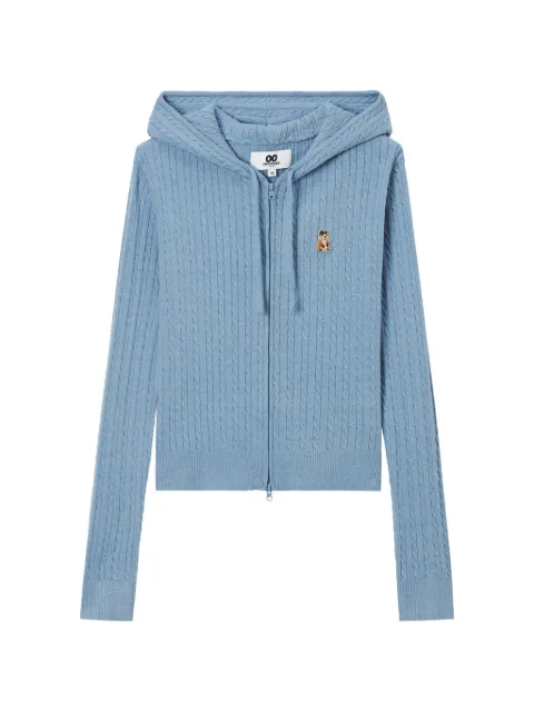 CHOCOOLATE cable-knit embroidered cardigan