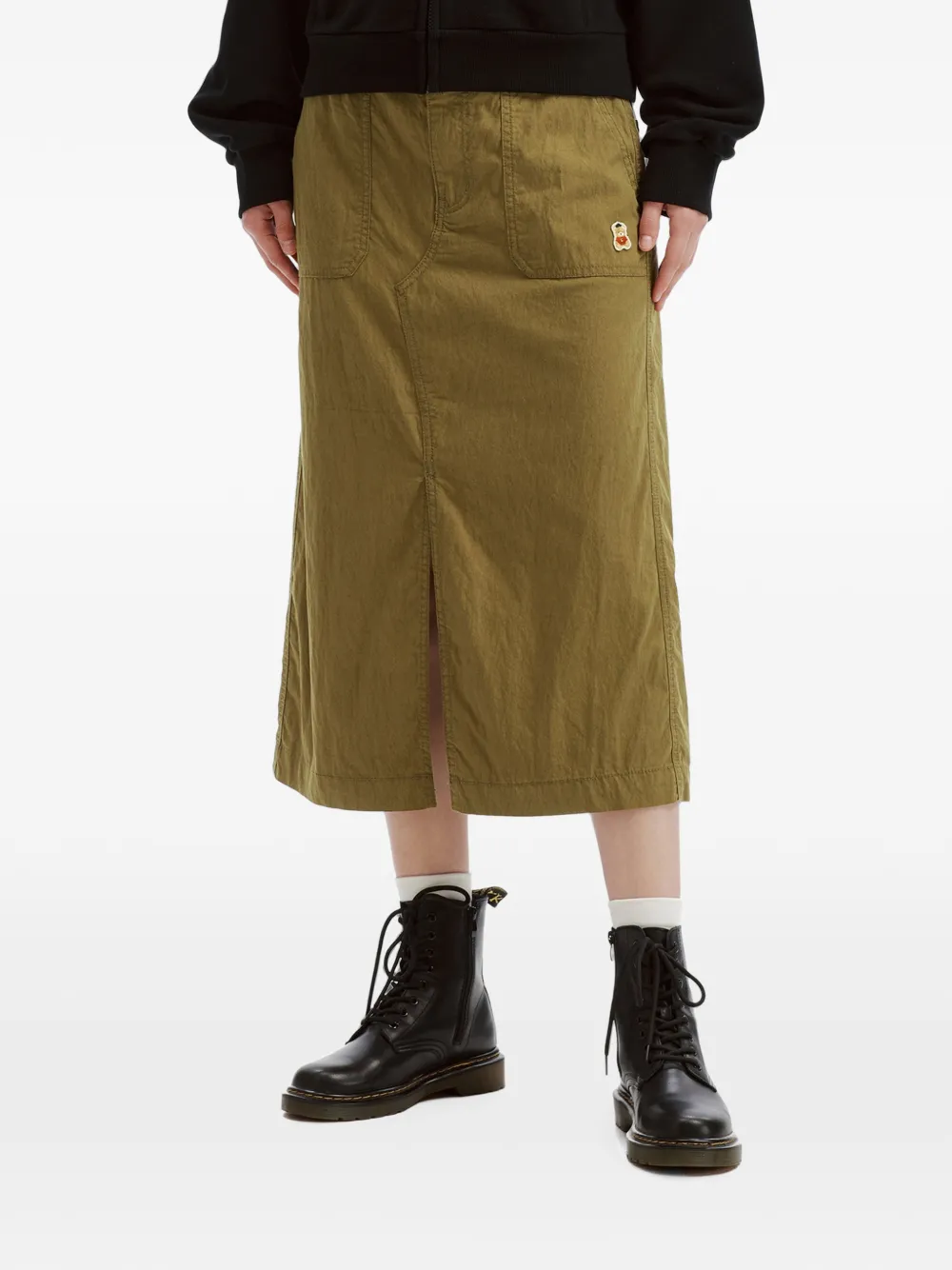 CHOCOOLATE Rok met split en logopatch Groen