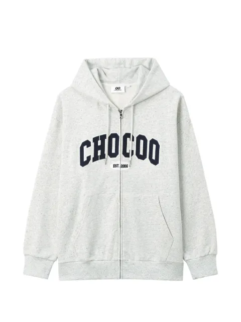 CHOCOOLATE logo-patch zip-up hoodie