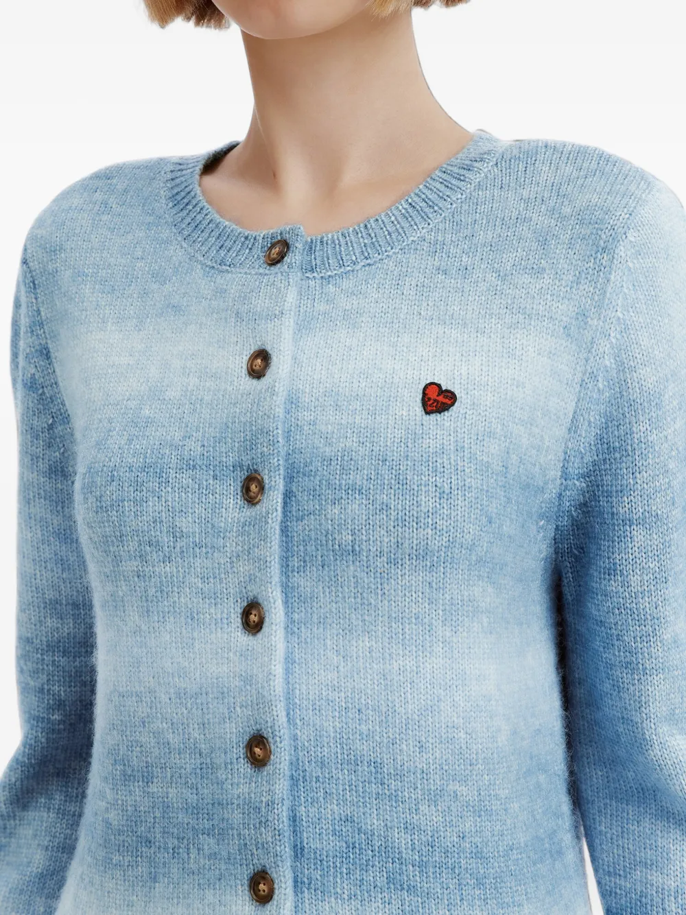 izzue Vest met hartpatch en kleurverloop Blauw