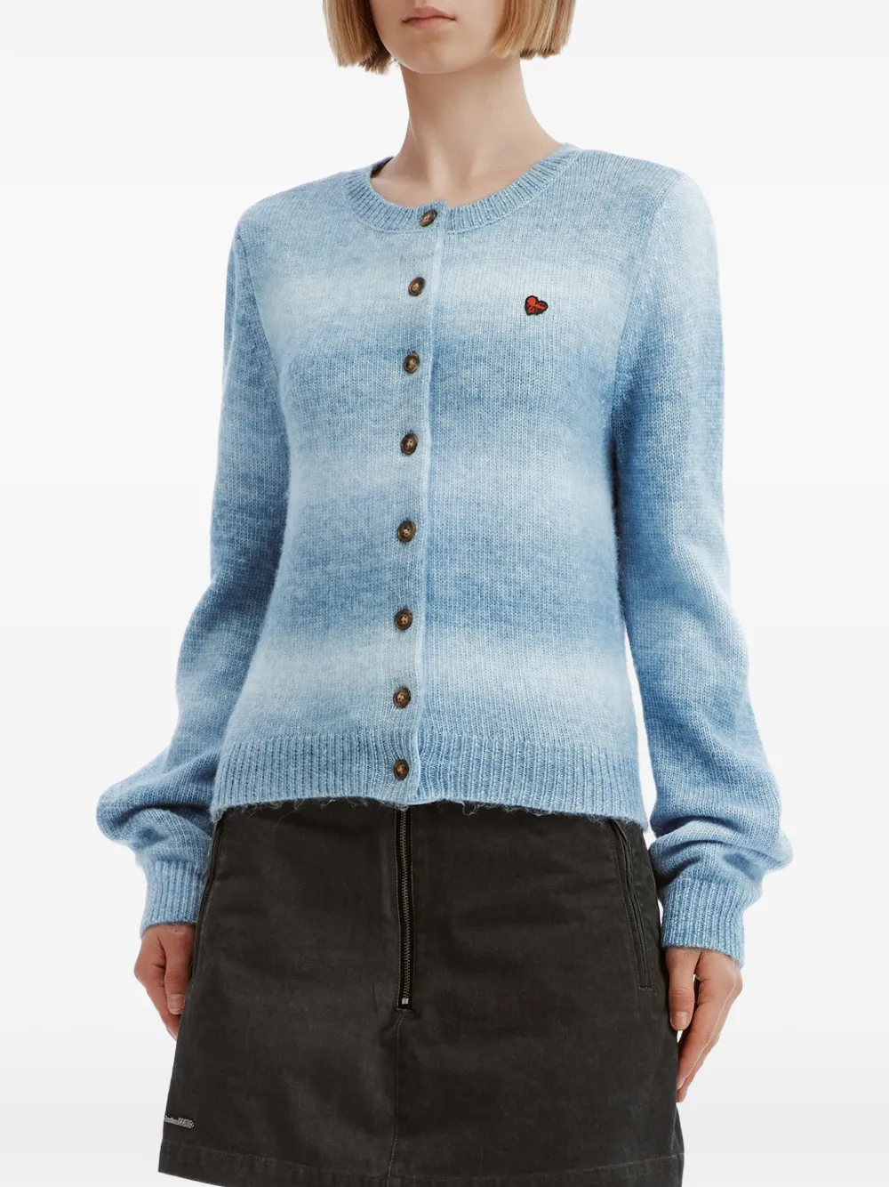 izzue Vest met hartpatch en kleurverloop Blauw