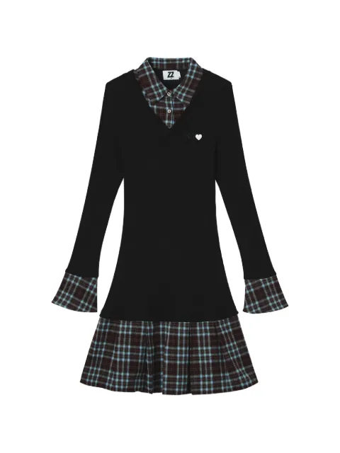 izzue check-pattern pleated dress