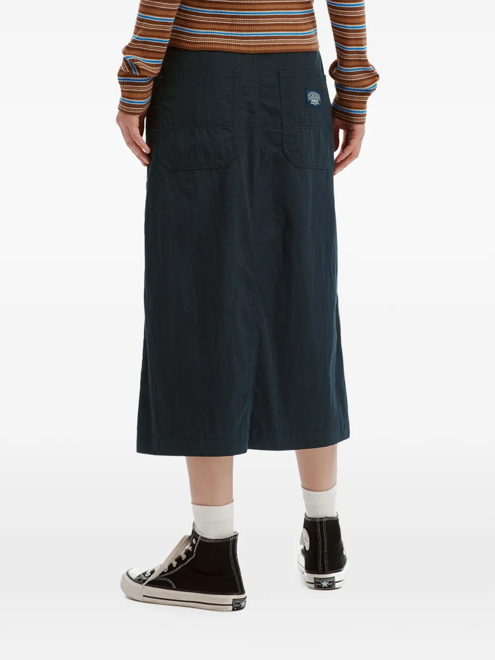 CHOCOOLATE Midi-rok met opgestikt detail en split Blauw