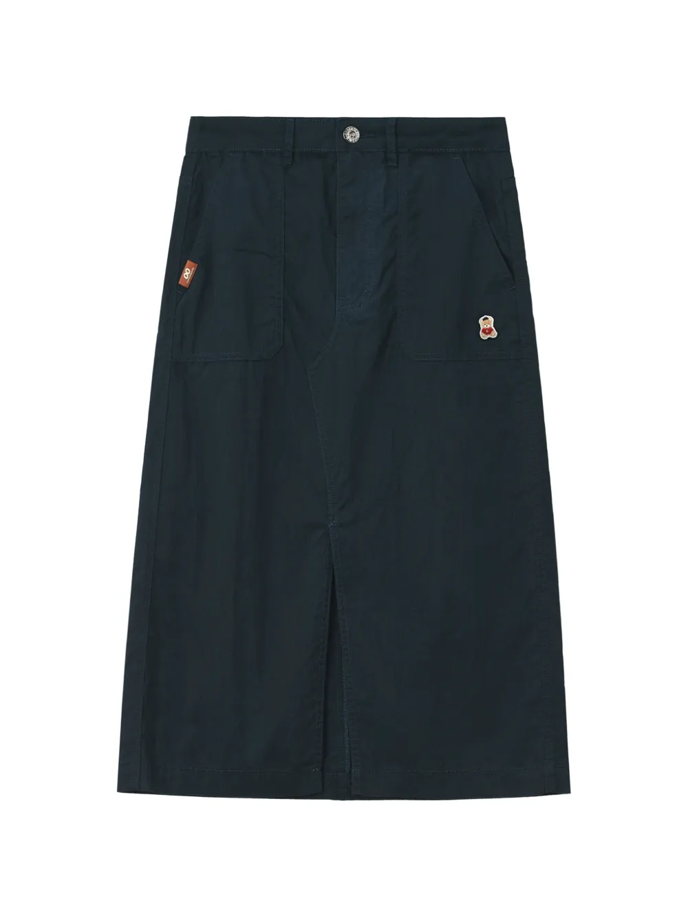 CHOCOOLATE patch-detail front-slit midi skirt - Blu