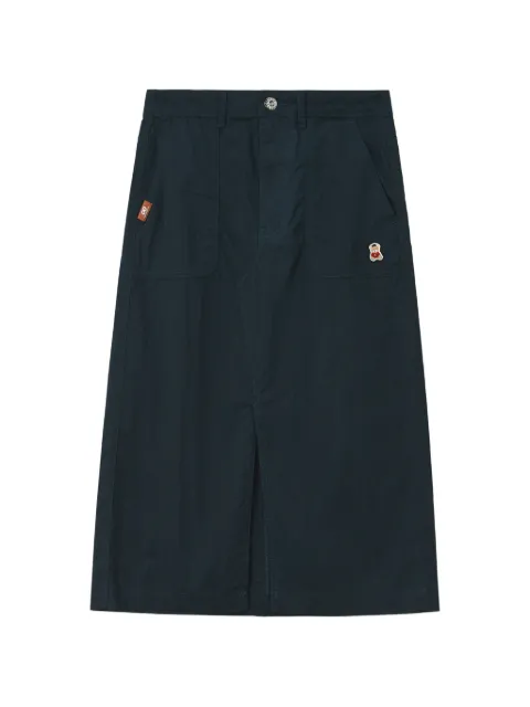 CHOCOOLATE patch-detail front-slit midi skirt