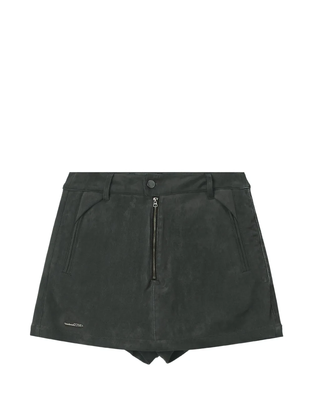 izzue exposed-zip cotton skort - Nero