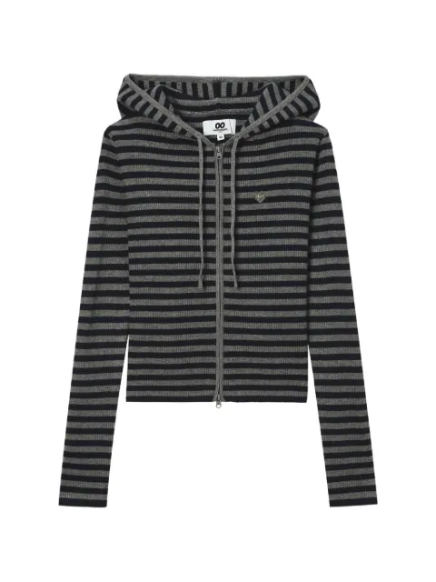 CHOCOOLATE striped zip-up hoodie