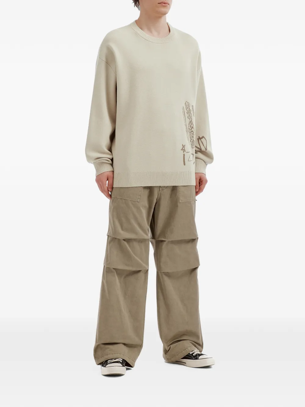 izzue Trui met graffiti-print Beige