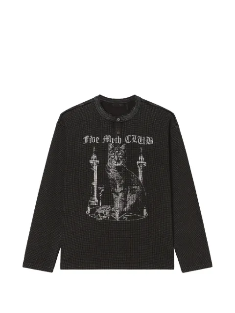 FIVE CM graphic-print waffle-knit T-shirt